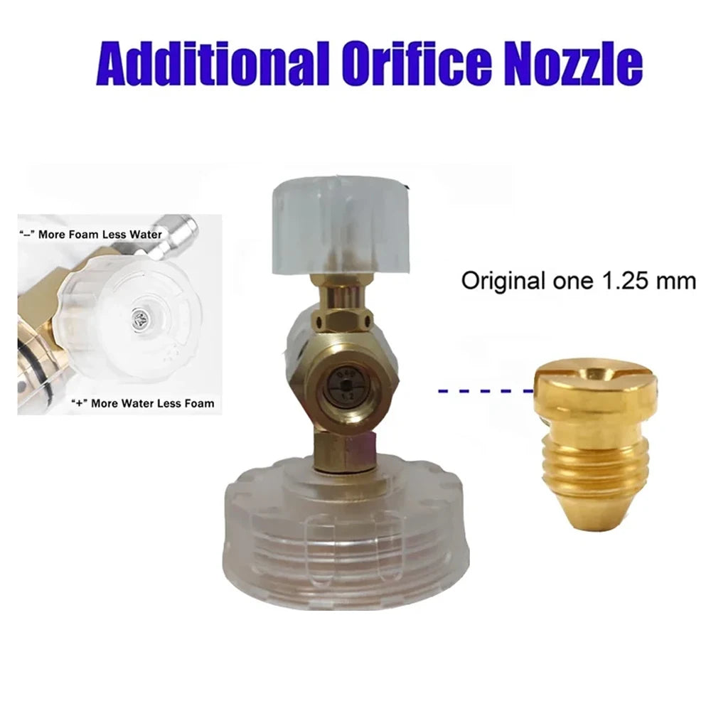 Adjustable Snow Foam Lance Foam Cannon 1L (32 oz) Car Washer Foam Generator – Universal Adapters M22 & 1/4" Quick Plug, 70–280 bar (1,000–4,000 PSI)