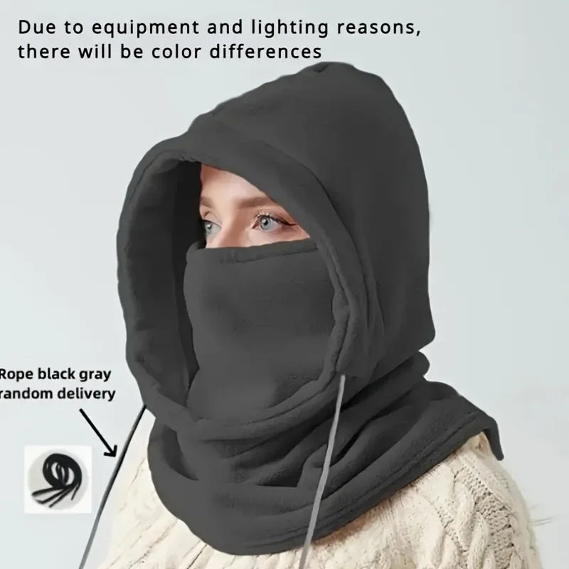 Unisex Windproof Winter Balaclava with Drawstring - Motorcycle Riding Warm Face Mask