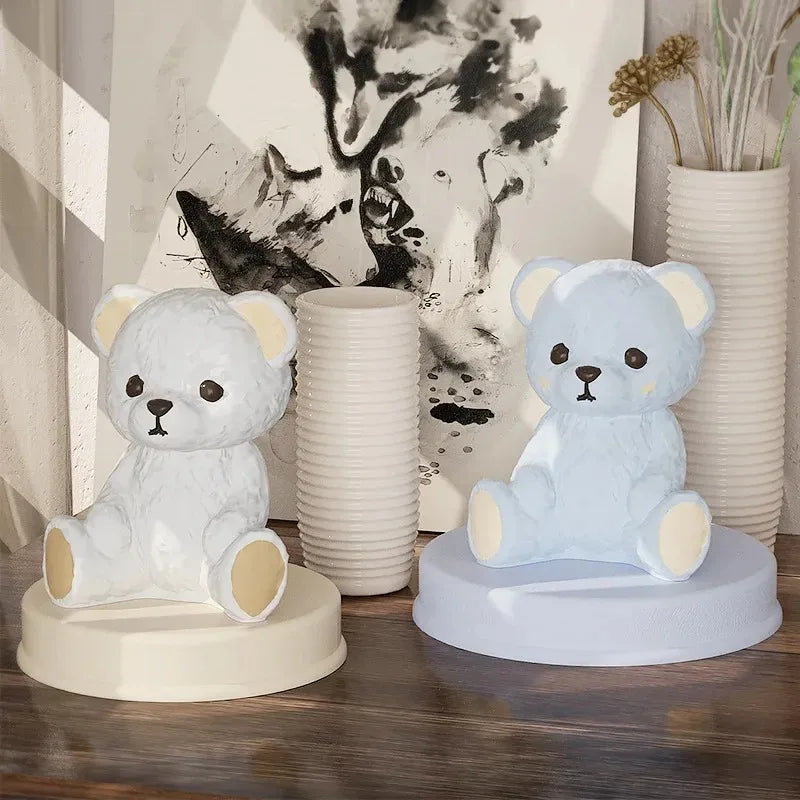 Smiling Teddy Bear Silicone Mold — 3D Candle, Soap, Resin & Ice Cube DIY Craft Mold for Home Decor & Gifts