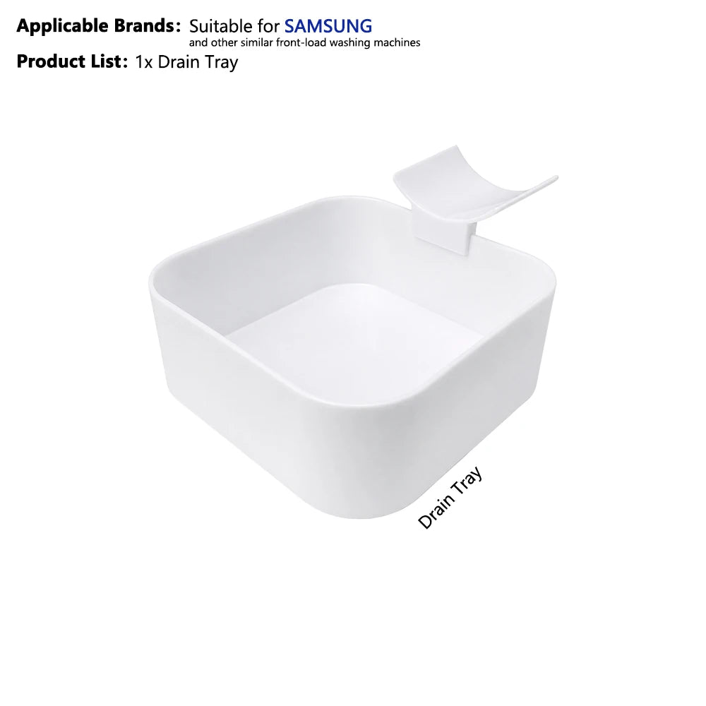 Washing Machine Drain Pan Front-Load Washer Water Catcher Tray Filter Cleaning Spill Protector