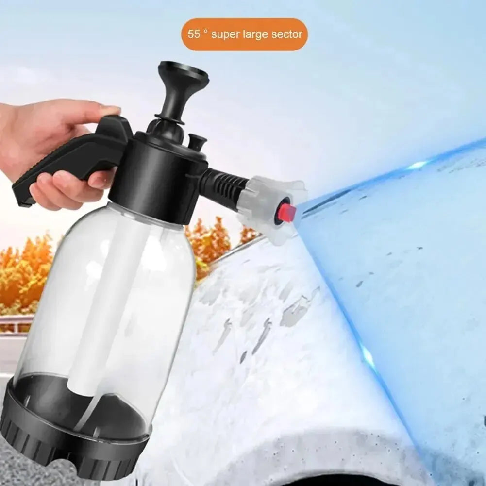 2L (67.6 fl oz) Handheld Foam Sprayer Pressure Bottle — Car Wash Foam Cannon & Disinfectant Watering Sprayer