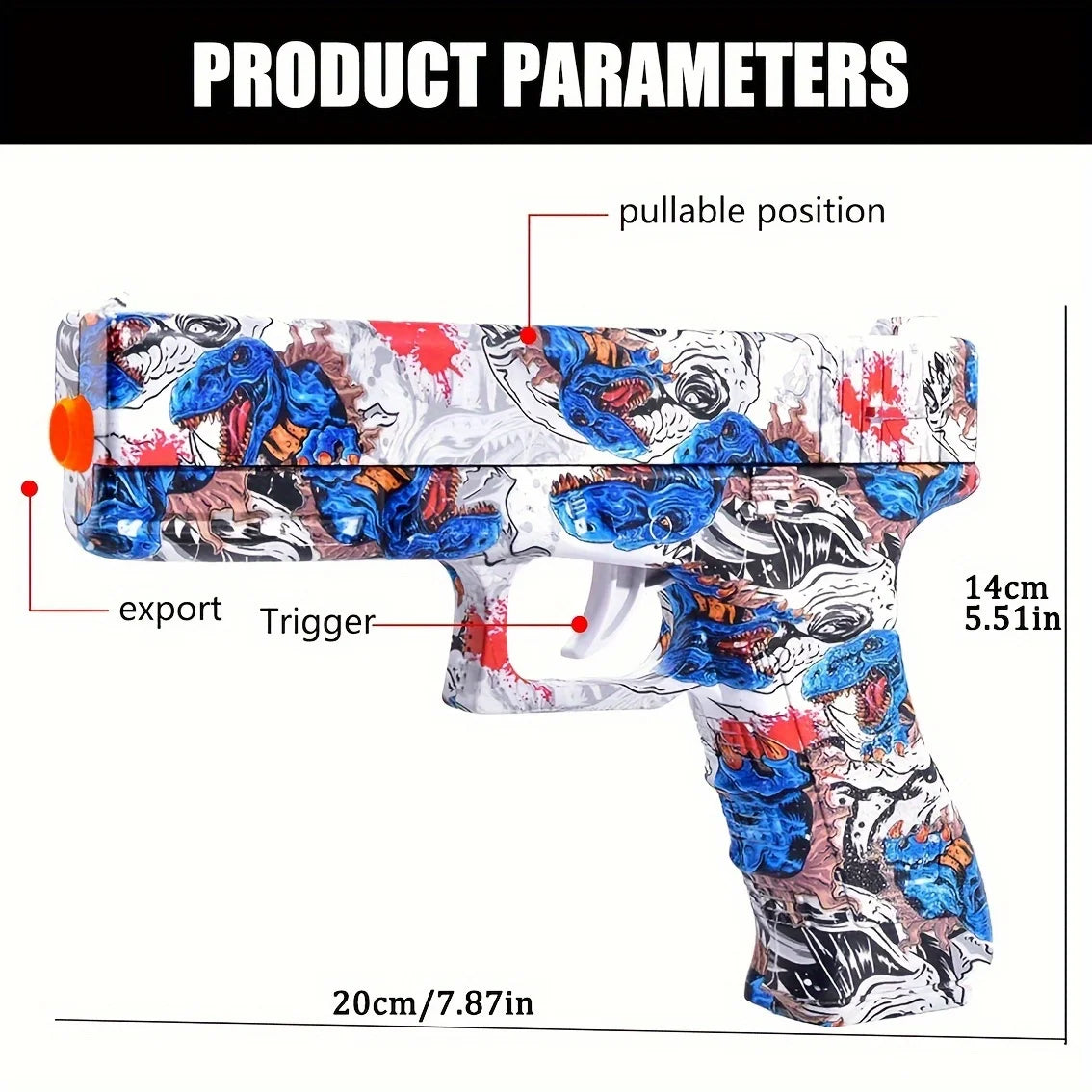 Gel Ball Blaster Toy — Fully Manual No-Battery Blaster for Outdoor Backyard Games, Gift (Beads Not Included)