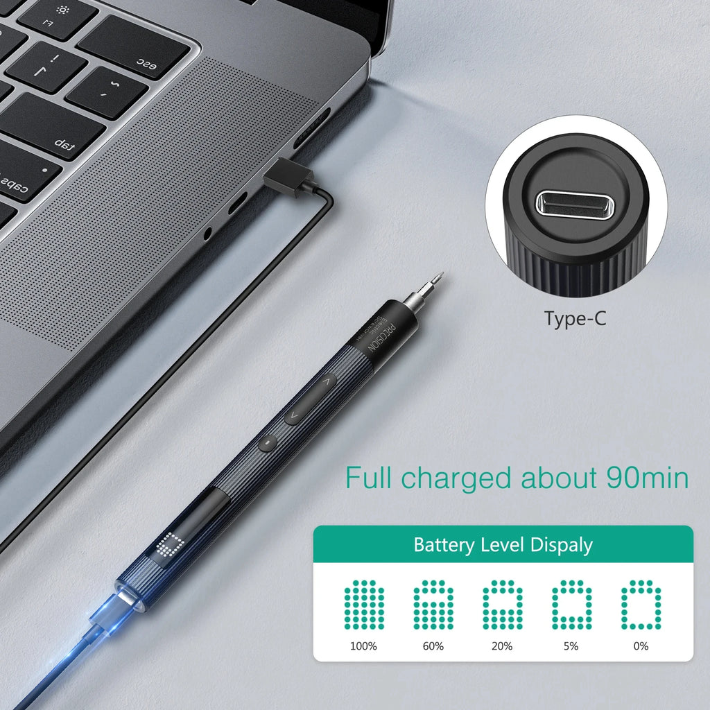 50-in-1 Cordless Precision Electric Screwdriver Kit, 3-Speed Torque Adjustable with Magnetic Phillips and Torx Bits for Phone Laptop Watch PC