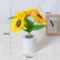 Rechargeable Sunflower LED Night Light USB Bedside Table Lamp Warm Light (3-LED)