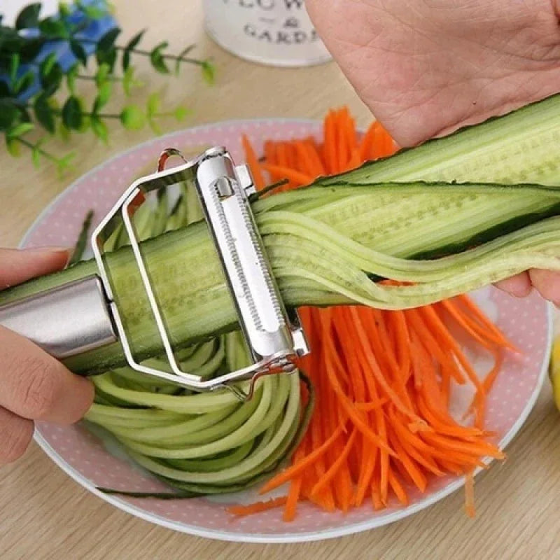 Multifunctional 304 Stainless Steel Vegetable Peeler & Julienne Grater – Fruit, Potato & Carrot Shredder
