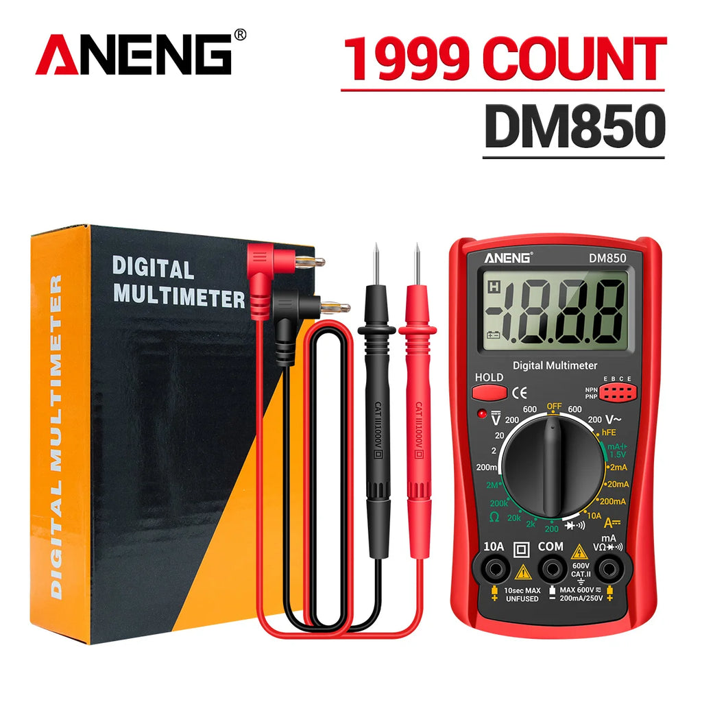 Digital Multimeter 1999-Count AC/DC Voltage Current Resistance Continuity Tester - Pocket Meter