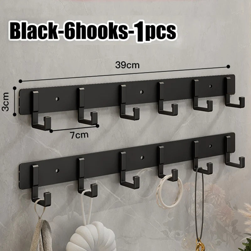 Heavy-Duty Adhesive Wall-Mounted Towel and Clothes Hook - No-Drill Stainless Steel Multi-Hook for Bathroom and Kitchen