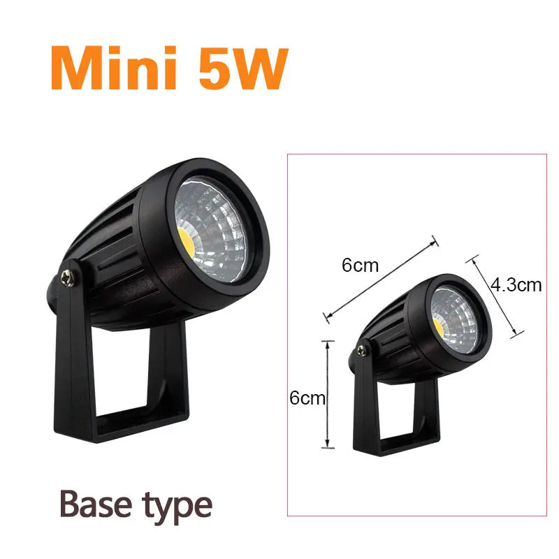 LED COB Spike Garden Path Light - 5W–20W Waterproof Outdoor Lawn Spotlight, AC85–265V / DC12–24V