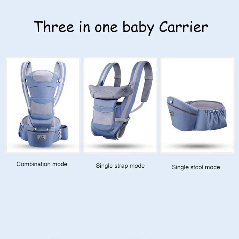 Ergonomic Newborn & Infant Hipseat Baby Carrier Sling — Front & Back Facing Travel Kangaroo Wrap