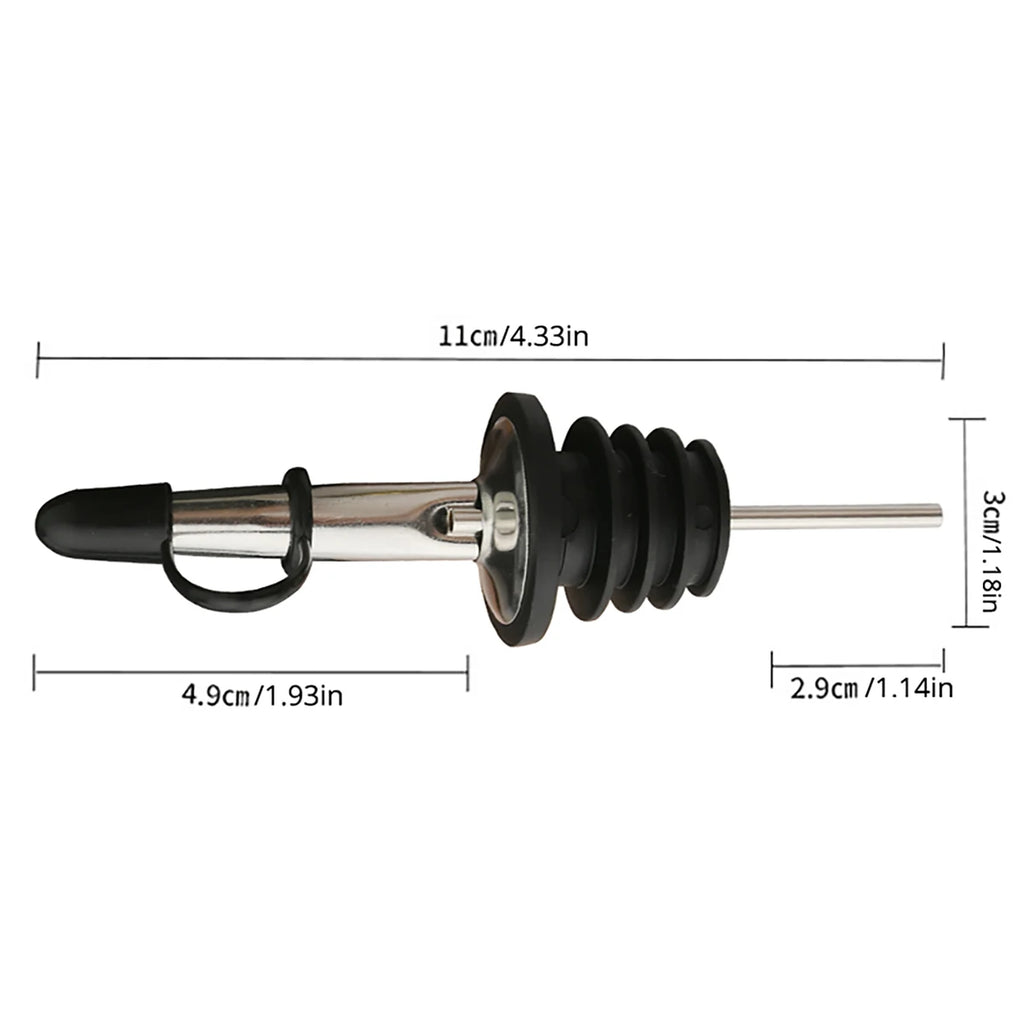 3-Pack Stainless Steel Bottle Pourer Spouts with Stoppers - Wine & Olive Oil Dispenser