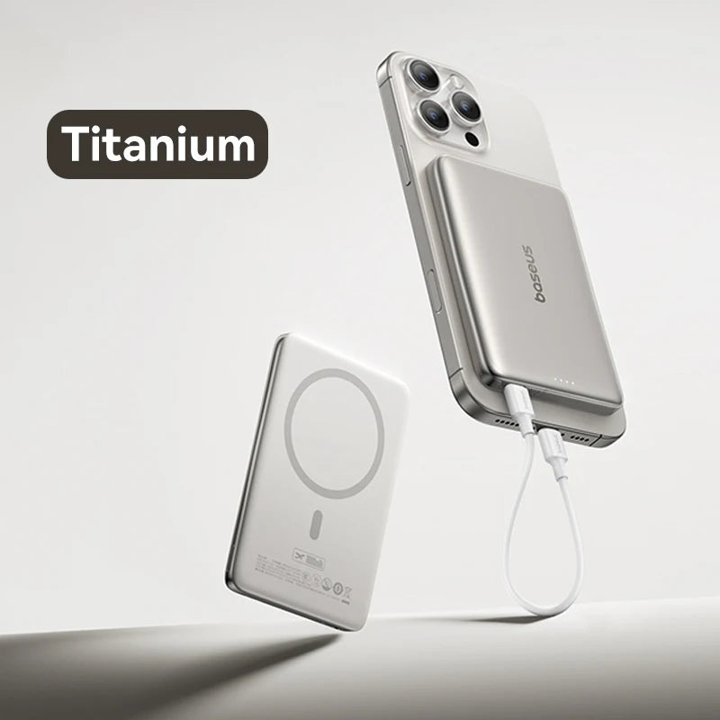 Card-Size Magnetic Power Bank 5,000mAh & 10,000mAh — PD Fast Charge 20W / 27W, 15W Magnetic Wireless Charger for Smartphones