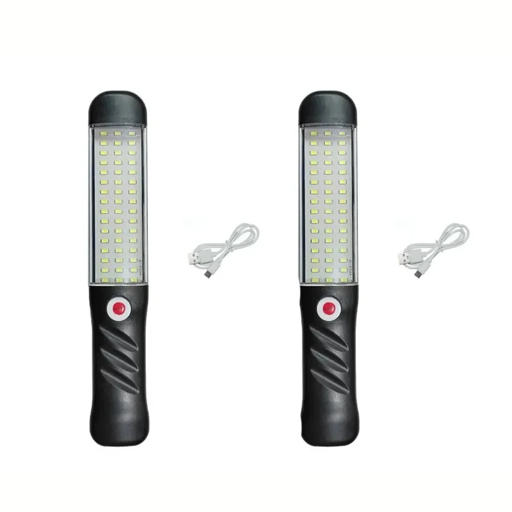 USB Rechargeable Magnetic LED Work Light - 30 cm (11.8 in) Portable Auto Repair Flashlight with Swivel Hook & Dual Magnets for Car Repair, Camping, Fishing, Emergencies