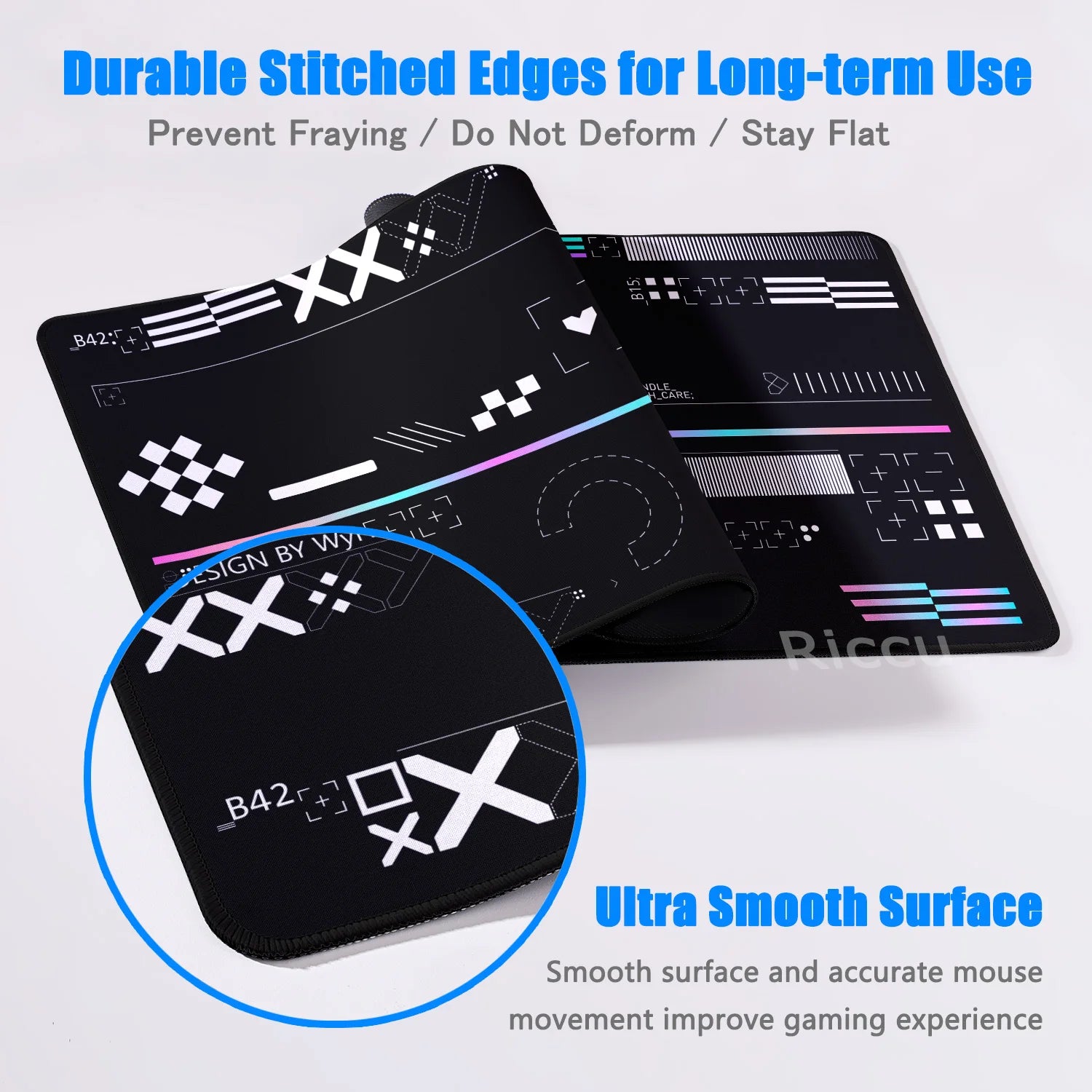 XXL Gaming Mouse Pad Desk Mat 40 x 90 cm (15.7 x 35.4 in) Rubber Anti-Slip Extended Mousepad for Keyboard & PC