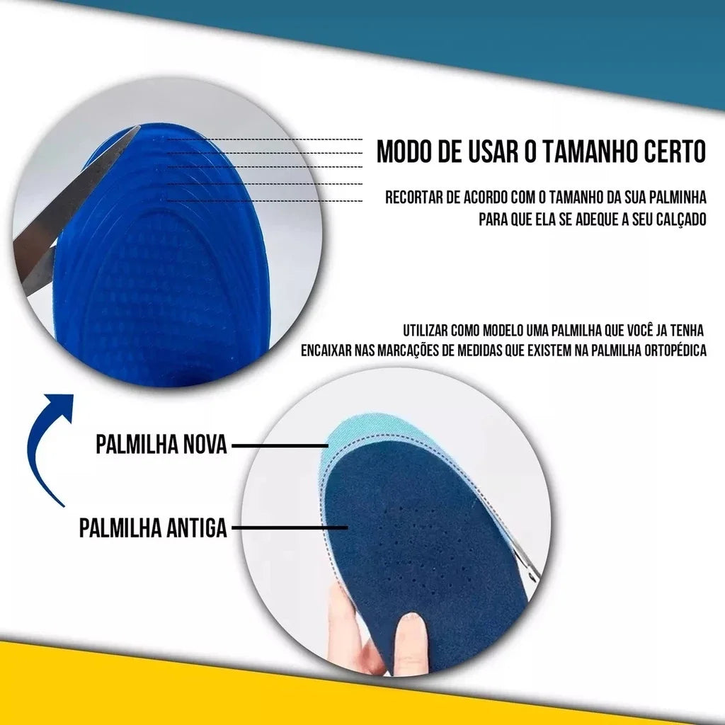 Anti-Impact Silicone Gel Orthopedic Insoles – Shock-Absorbing Foot Pads, Adjustable Fit EU 35–43 (24–28 cm / 9.4–11.0 in)