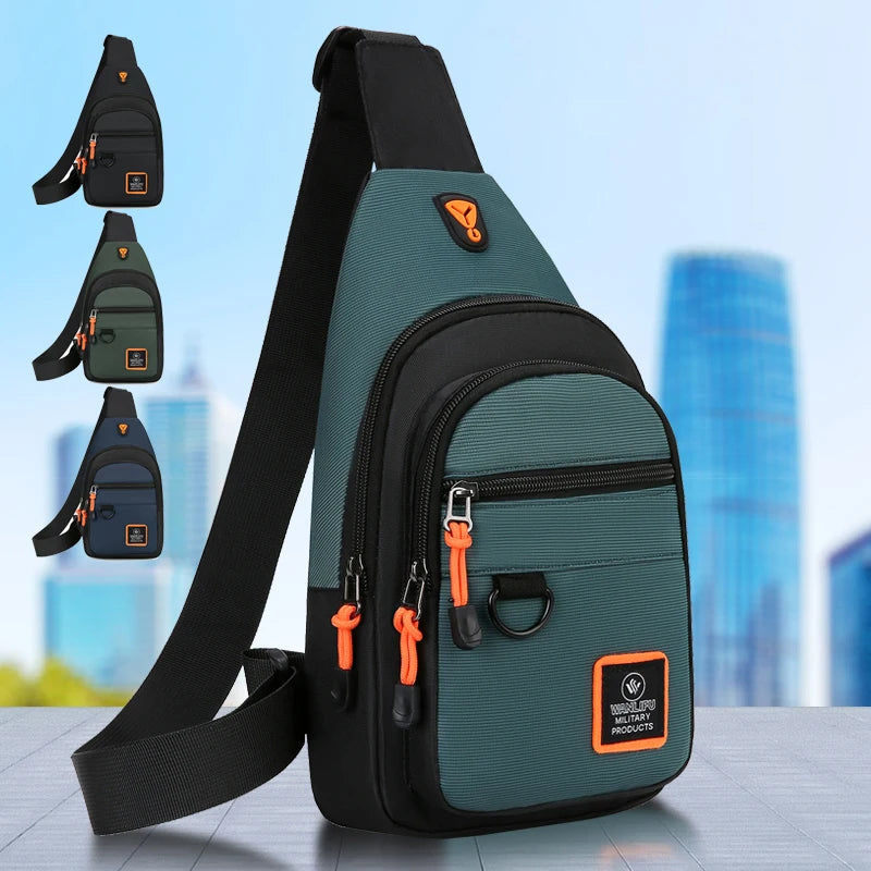 Men's Waterproof Outdoor Crossbody Chest Bag for Hiking, Biking & Travel