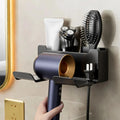 Wall-Mounted Hair Dryer & Straightener Holder – No-Drill Adhesive Hairdryer Organizer, ABS Bathroom Cradle