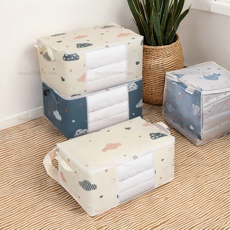 Large Non-Woven Storage Bag with Handles – Dustproof, Moisture-Resistant Quilt & Clothing Organizer