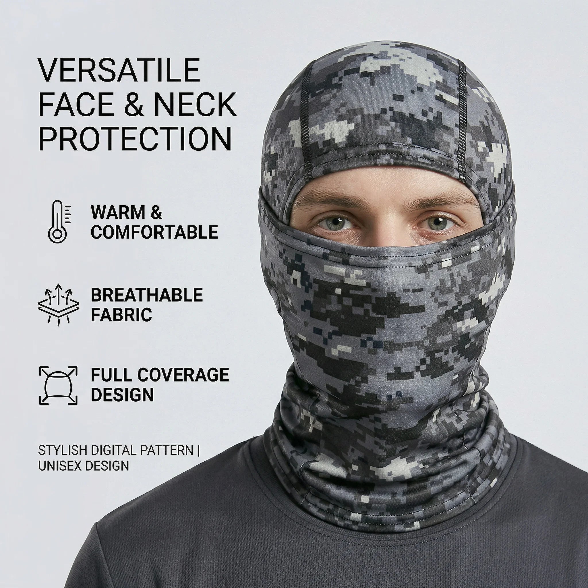 Unisex Breathable Summer Balaclava - Elastic Full-Face Mask Scarf with UV Sun Protection for Cycling, Hiking, Fishing & Skiing