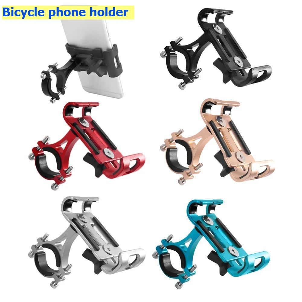 Aluminum Alloy 360° Rotating Anti-Slip Bike & Motorcycle Phone Holder – GPS Clip for iPhone, Xiaomi (Fits 3.5–6.5 in / 8.9–16.5 cm)
