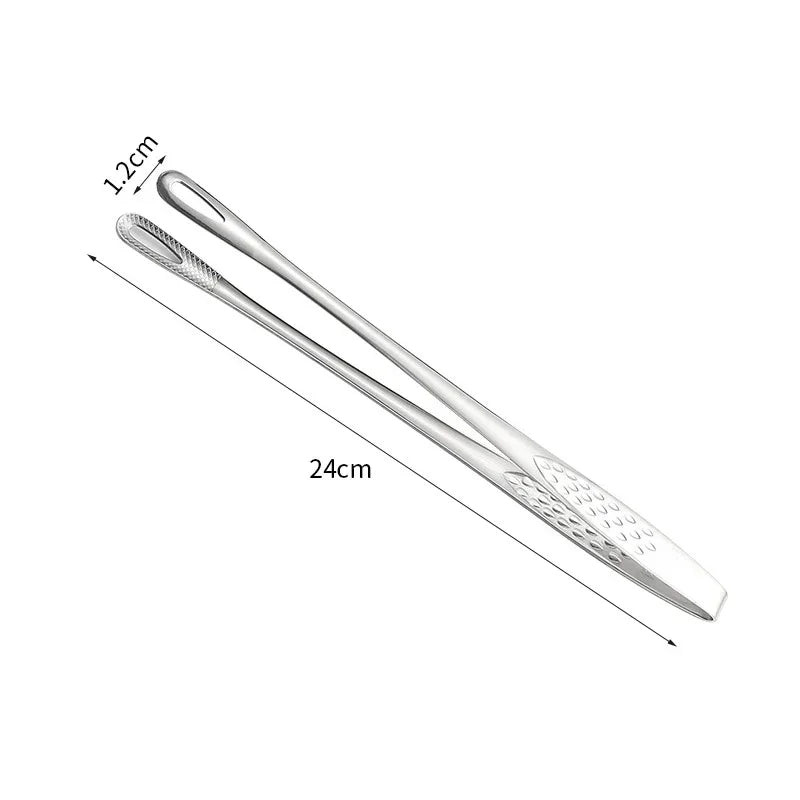 Stainless Steel Kitchen & BBQ Tongs – 9.4 in/11 in (24/28 cm) Grill, Serving & Cooking Tweezers