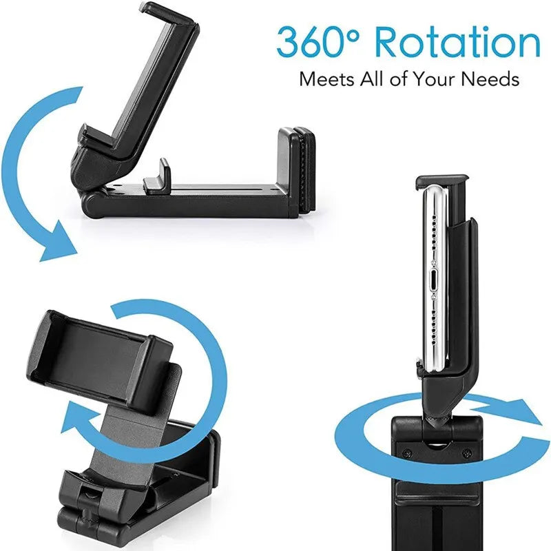 Foldable Airplane Travel Phone Holder Portable Rotatable Mobile Stand for Desk, Plane & Train Seats