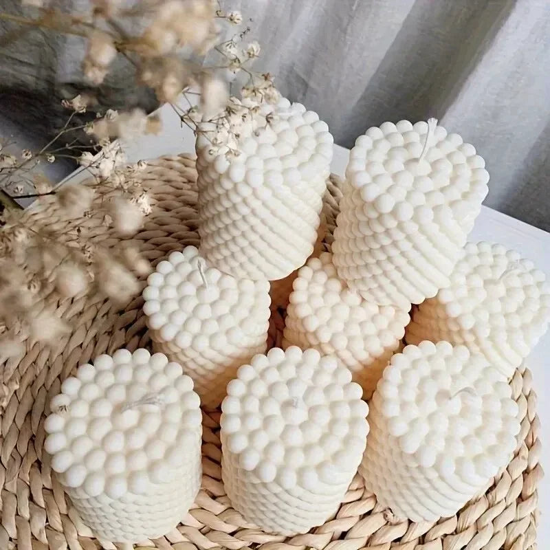 3D Spiral Striped Silicone Candle Mold - Irregular Shape for DIY Candles, Wax, Resin & Clay, 8 x 8 x 15 cm (3.15 x 3.15 x 5.91 in)