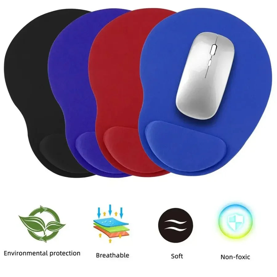 Ergonomic Memory Foam Mouse Pad with Wrist Rest - 9.06 x 7.09 in (23 x 18 cm) Non-Slip Wrist Support for Office & Gaming