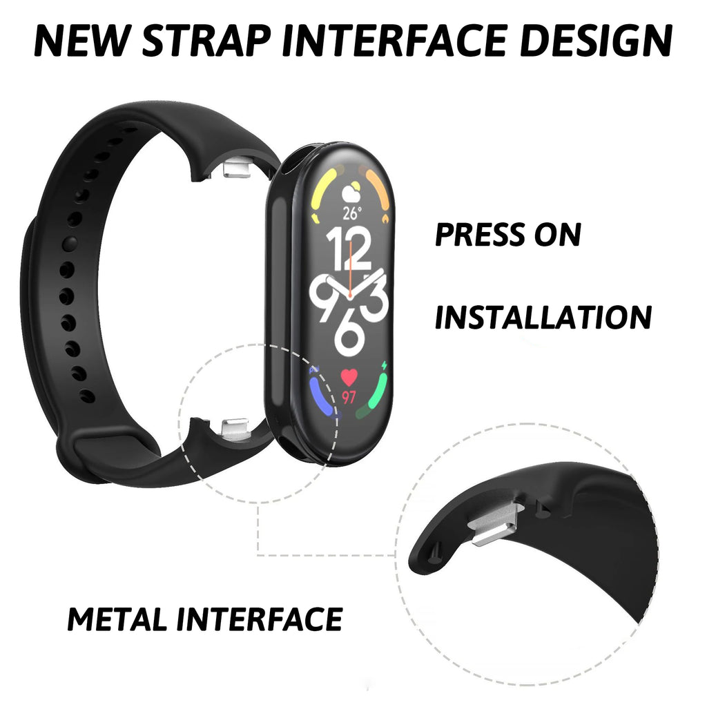 Silicone Sport Strap NFC Rubber Bracelet Replacement for Smart Fitness Bands Unisex