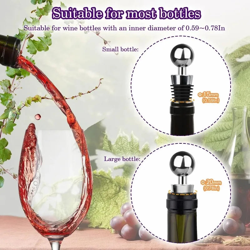 Reusable Plastic Wine Bottle Stoppers Vacuum Twist Champagne Stopper Leakproof Bar Accessory (1/5/12 Pack)