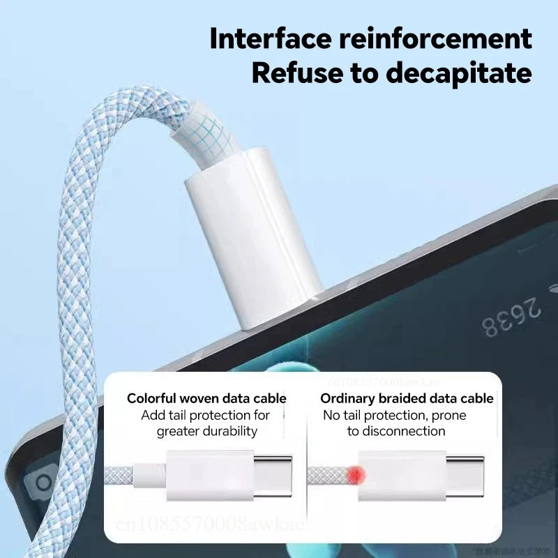 Universal 3-in-1 Fast Charging Cable 100W USB-C Lightning Micro USB Braided 1m/1.5m