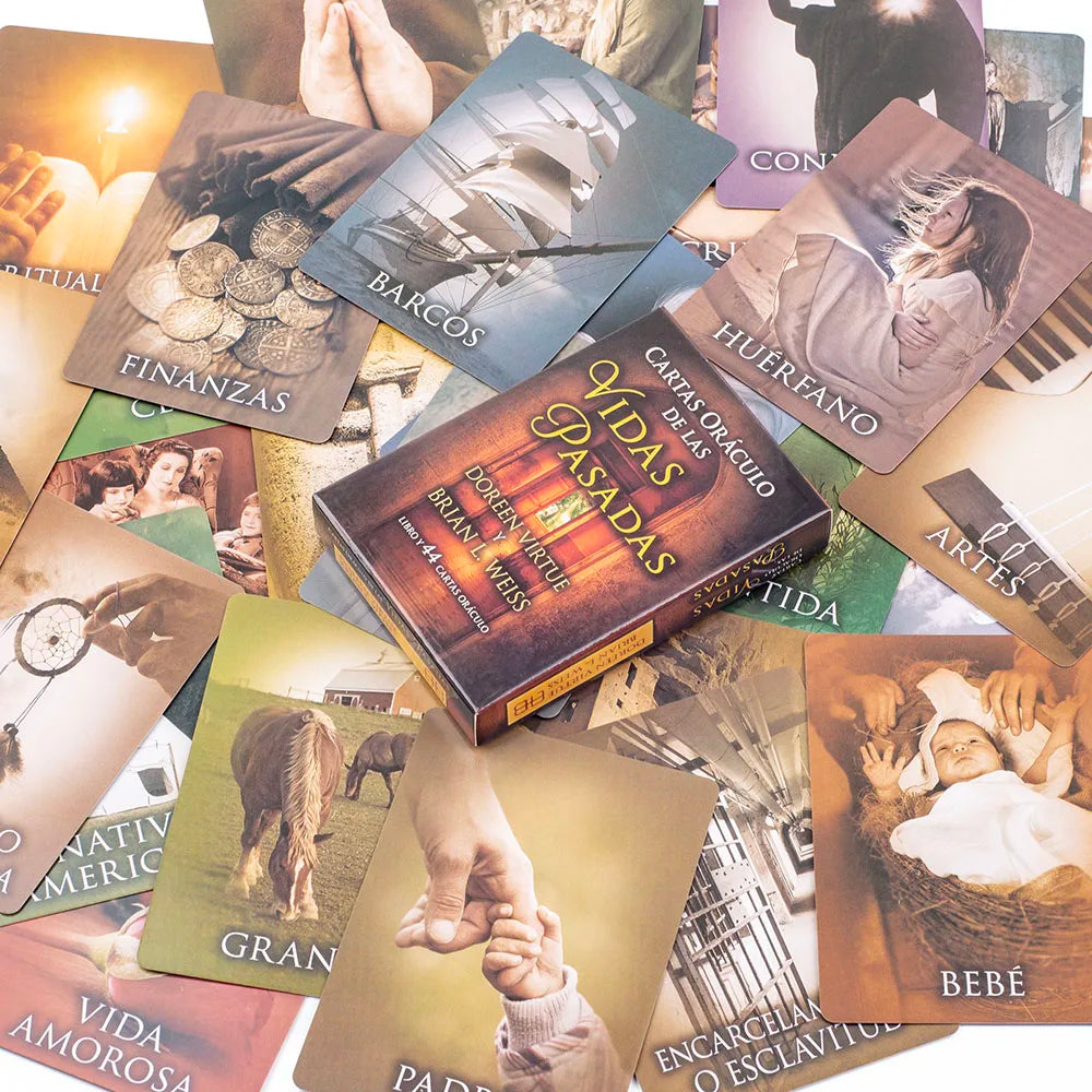 Past Life Oracle Cards - 44-Card Spanish Divination Deck | Fortune-Telling Tarot-Style Cards 10.3 x 7.4 cm (4.06 x 2.91 in)