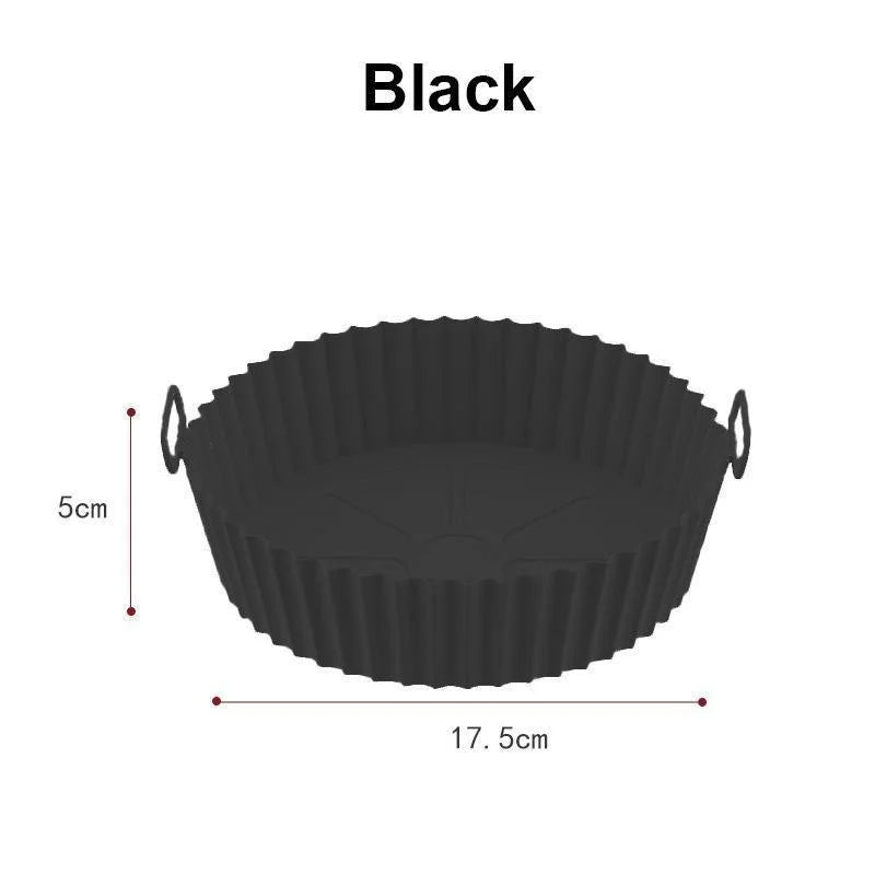 8-Inch Reusable Silicone Air Fryer Liner - Non-Stick Food-Safe Basket Insert
