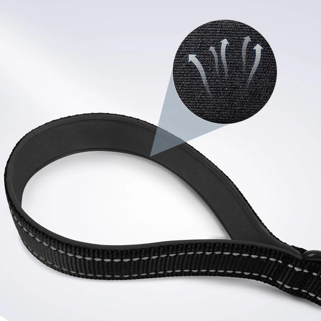 Short Nylon Dog Leash with Padded Traffic Handle - Heavy Duty Reflective Training Lead