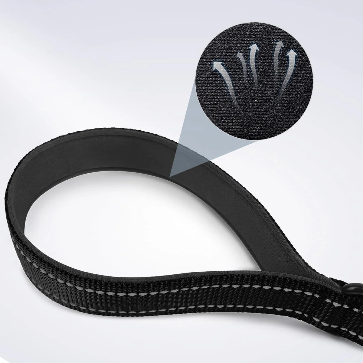 Short Nylon Dog Leash with Padded Traffic Handle - Heavy Duty Reflective Training Lead