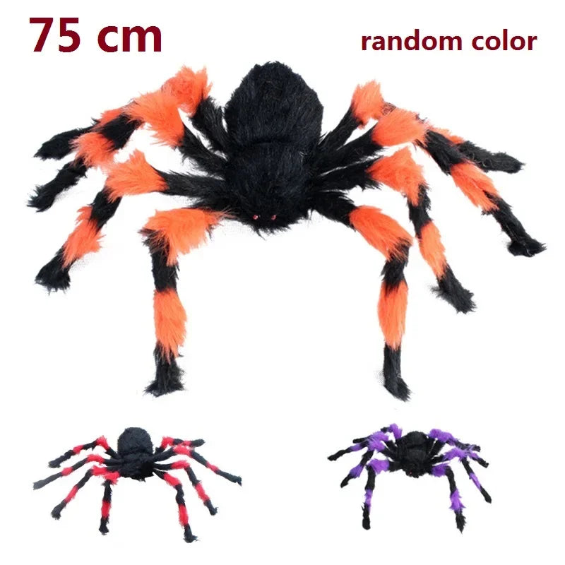 Giant Round Spider Web (150–250 cm / 59–98 in) with Large Hairy Fake Spider – Halloween Yard & Door Scare Prop