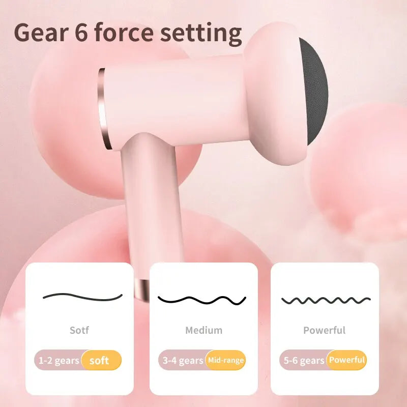 Wireless Handheld Massage Gun – Portable Rechargeable Percussion Massager for Neck, Shoulder, Back & Waist (Pink/White)
