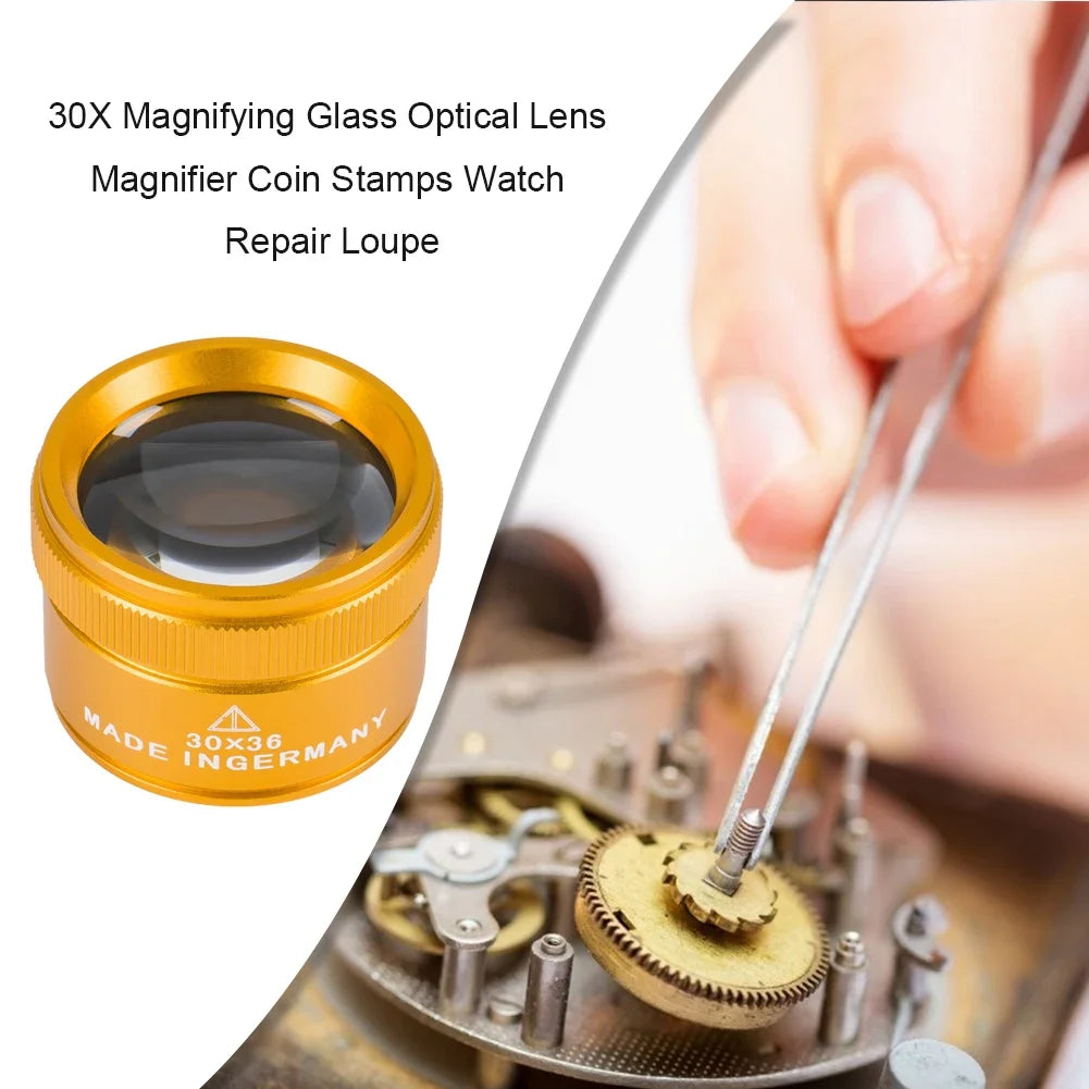 30X 36mm (1.42 in) Handheld Magnifying Loupe Monocle for Jewelry, Watch, Coin & Stamp Inspection