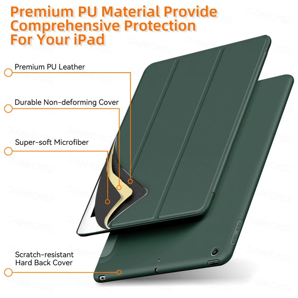 Silicone Tablet Case with Auto Sleep/Wake – Soft TPU Honeycomb Back, Two-Angle Stand – Fits 9.7" (24.6 cm), 10.2" (25.9 cm), 10.9" (27.7 cm) & 11" (27.9 cm)