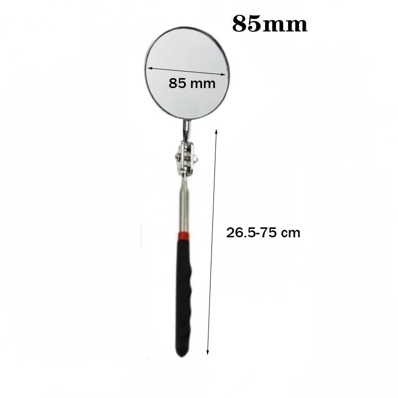 360° Telescoping Inspection Mirror with LED Light & Magnetic Head — Extendable 9.4–28.7 in (24–73 cm) for Car Repair