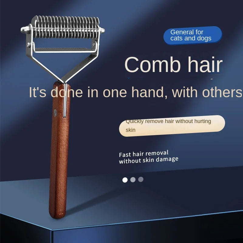 Self-Cleaning Pet Brush for Dogs & Cats – Stainless Steel Dematting Comb & Hair Remover