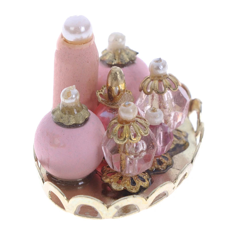 1:12 Scale Dollhouse Mini Bathroom Accessories – Hair Dryer, Mirror & Dressing Tools