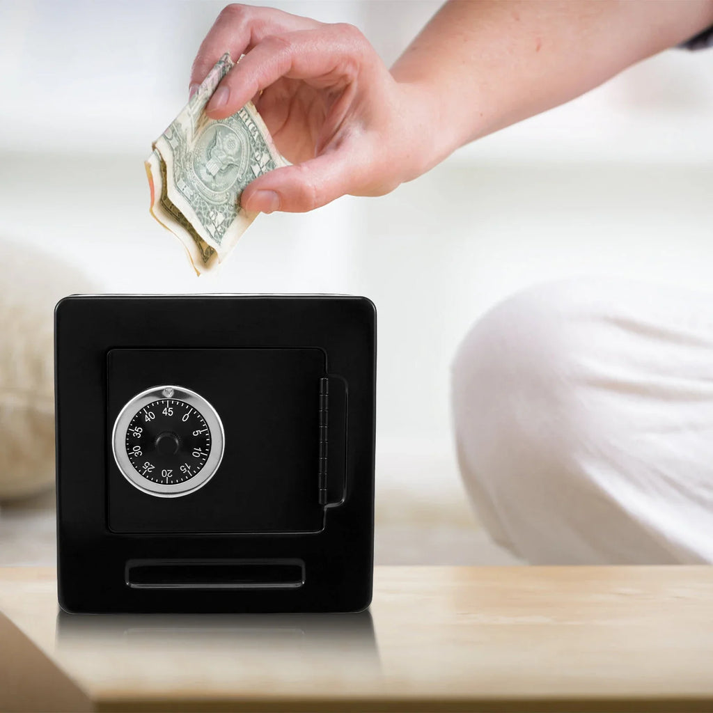Carbon Steel Combination Lock Piggy Bank — Reusable Password Coin Safe for Kids & Adults