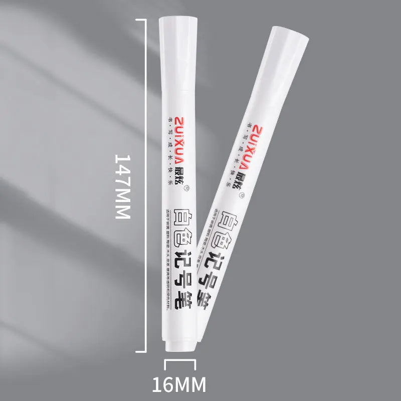 White Opaque Oily Waterproof Gel Marker Pen - Multi Nib Sizes 0.8/1.0/2.0/2.8mm for DIY, Graffiti, Sketching