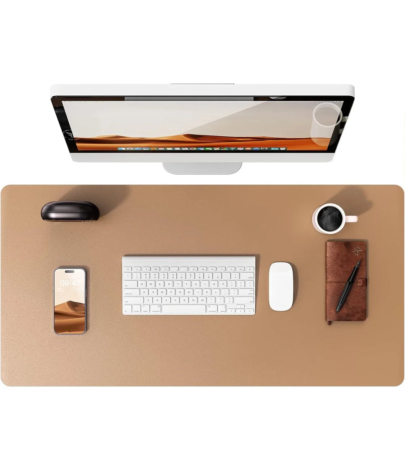 PU Leather Desk Mat – Large Waterproof Mouse Pad & Keyboard Mat, Desk Protector for Office