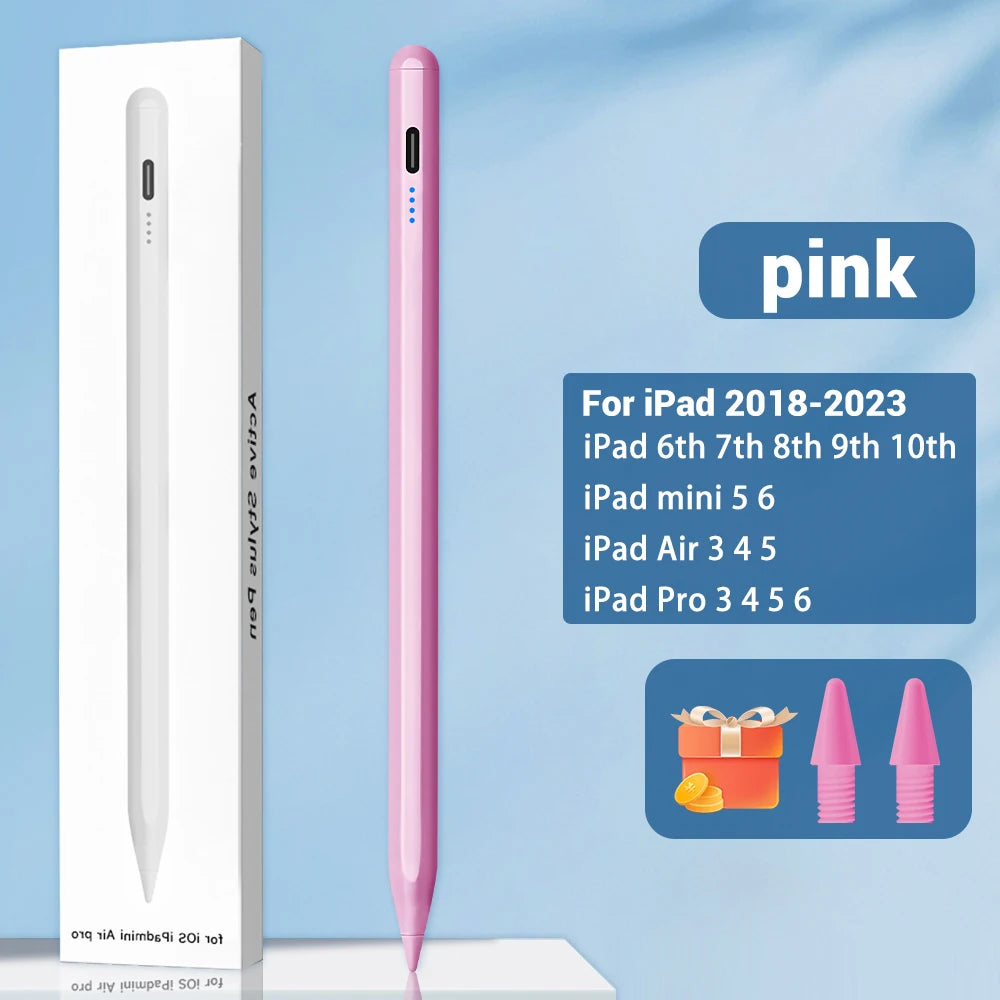 iPad Stylus Pen with Palm Rejection, Power Display & USB-C Fast Charging — Magnetic Attachment, No Bluetooth
