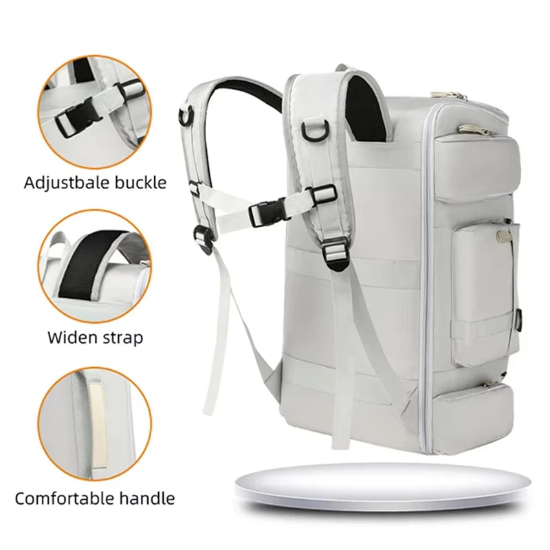 Large Capacity Sports Backpack with Wet/Dry Separation - Travel Gym Bag for Yoga, Fitness & Fishing (32 x 21 x 54 cm / 12.6 x 8.3 x 21.3 in)