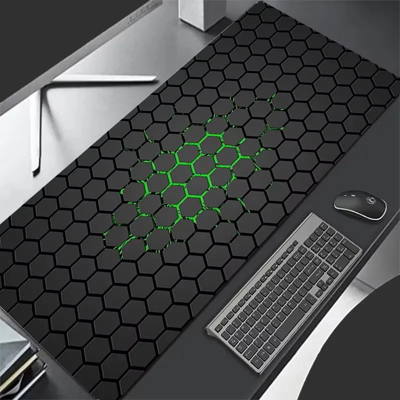 Hexagon XXL Mouse Pad, Large Gaming Desk Mat & Keyboard Pad, Soft Non-Slip Rubber