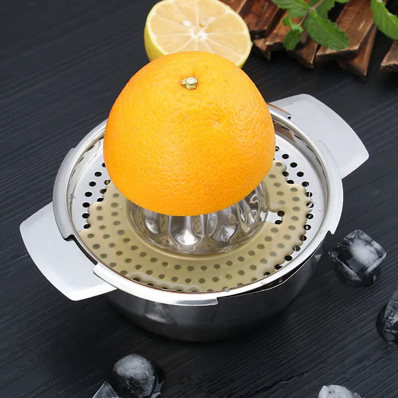 Manual Citrus Juicer 304 Stainless Steel - Portable Hand Press Squeezer for Lemon Orange Lime