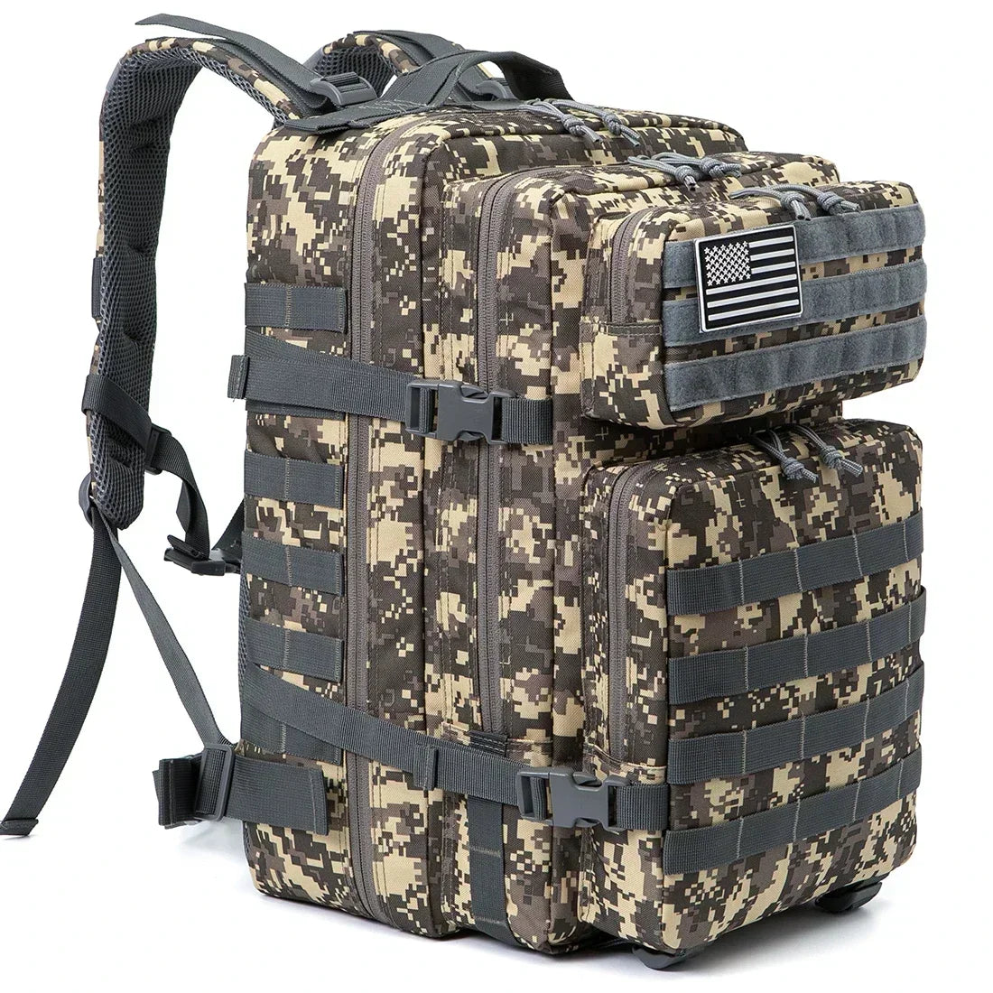 45L (2,746 cu in) Tactical Backpack — 3-Day Outdoor Hiking Camping Trekking Gym Bag for Men & Women