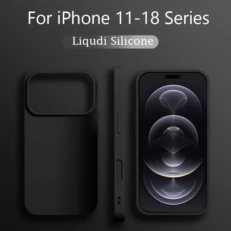 Liquid Silicone Full-Coverage iPhone Case — Shockproof Soft Matte, Anti-Fingerprint & Anti-Scratch